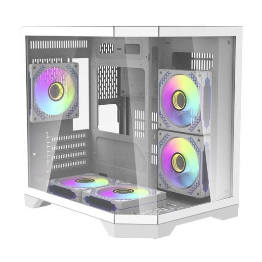 Caja PC Darkflash FT350 Mini Tower Blanca con 5 Ventiladores ARGB