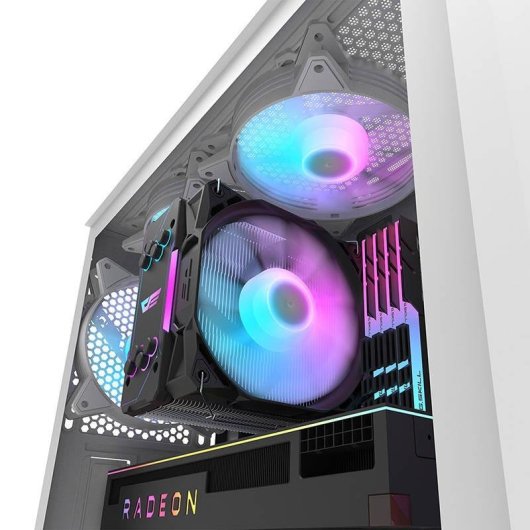 Boîtier PC Darkflash DK352 Plus Blanc + 4 Ventilateurs ARGB