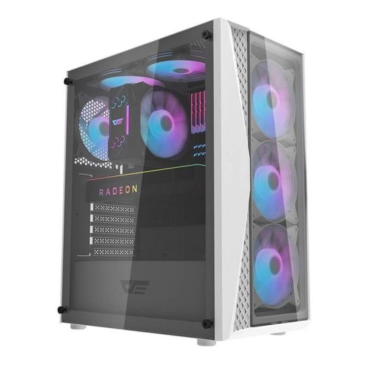 Boîtier PC Darkflash DK352 Plus Blanc + 4 Ventilateurs ARGB