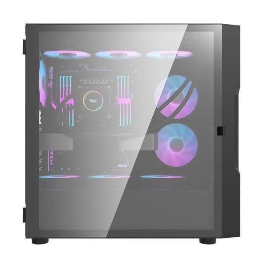 Caja PC Darkflash DK431 Vidrio Templado Negro + 4 Ventiladores RGB