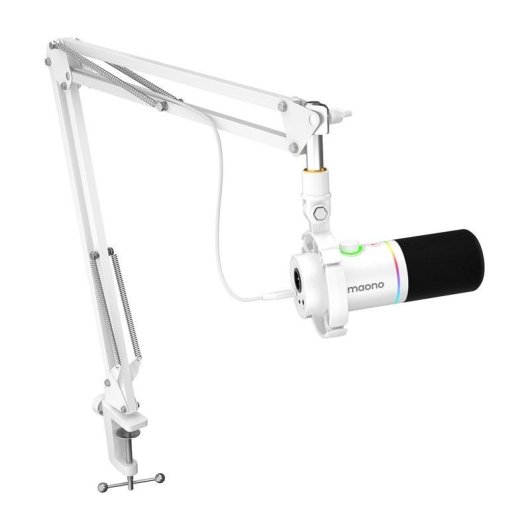 Microfone Maono PD200XS USB XLR cardioide com iluminação RGB e controlo tátil