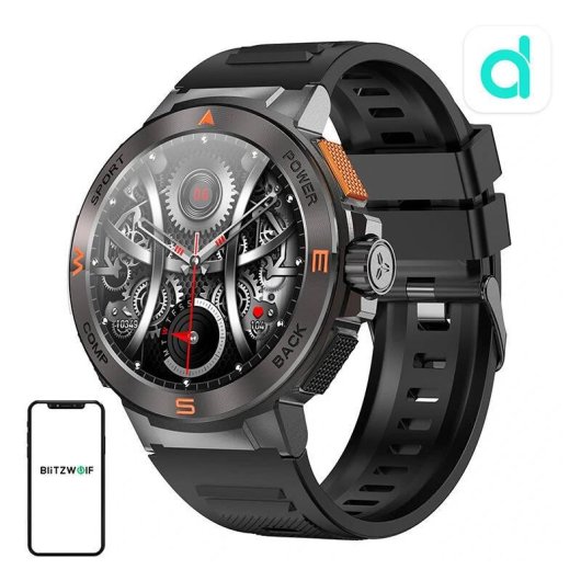 BlitzWolf BW-AT5 Bluetooth 1,43" AMOLED Negro Talla Única IP67 Pulsómetro Tensiómetro