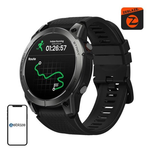 Zeblaze Stratos 3 Pro Bluetooth GPS 1,43'' Noir Bracelet Unique IP68 SpO2 Cardiofréquencemètre