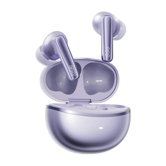 Auriculares QCY MeloBuds N70 Lite inalámbricos Bluetooth con Cancelación de Ruido, Micrófono AI y resistencia IPX5 Morado