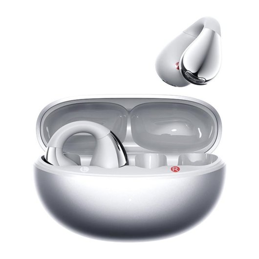 Auriculares QCY Crossky Clip C30S inalámbricos Bluetooth 6.0 con cancelación de ruido y protección IPX5 plata