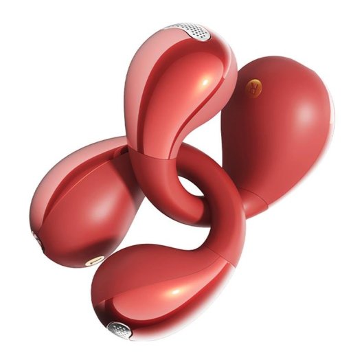 Auriculares QCY Crossky Clip C30S inalámbricos Bluetooth 6.0 con cancelación de ruido y protección IPX5 rojos