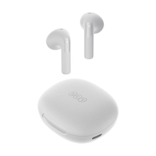Auriculares QCY AilyBuds E20 HT13 inalámbricos Bluetooth con Cancelación de Ruido y micrófono blanco