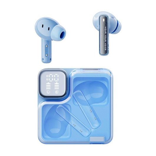 Auriculares QCY MeloBuds Neo T31 inalámbricos Bluetooth 5.3 con micrófono y carga rápida azul