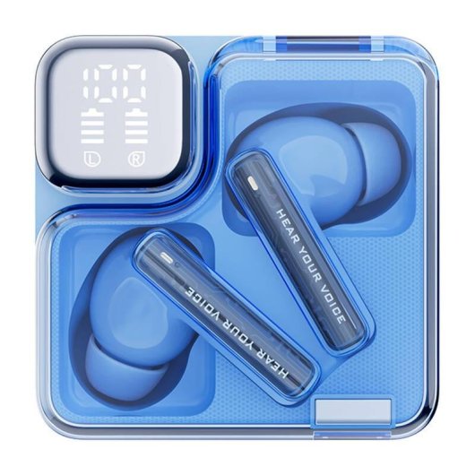 Auriculares QCY MeloBuds Neo T31 inalámbricos Bluetooth 5.3 con micrófono y carga rápida azul