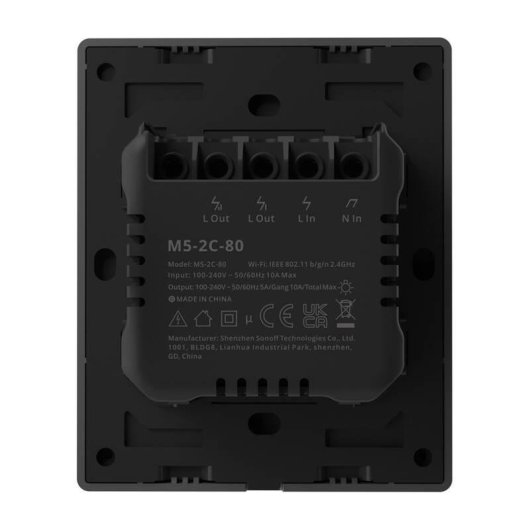 Interruptor Inteligente Sonoff M5-2C-80 WiFi Compatible Alexa Google Siri