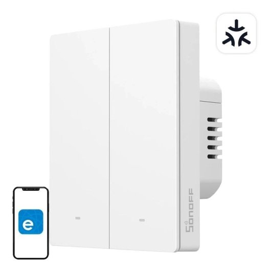 Interruptor inteligente Sonoff M5-2C-80W WiFi Matter compatible Alexa Google Home