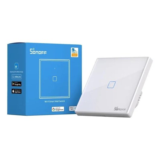 Interruptor Inteligente Sonoff T2EU1C-TX WiFi + RF 433 MHz Control App