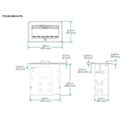 Sistema de gestión de cables Crestron FlipTop FT2 202 Negro