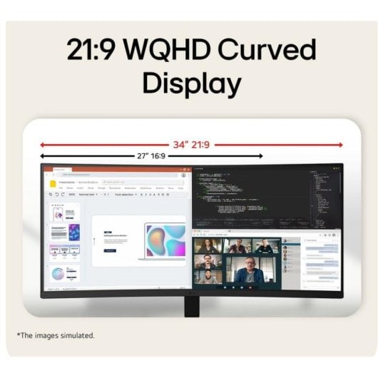 Monitor LG 34U601B-B 34" UltraWide WQHD 120Hz VA Curvo FreeSync Premium HDR10