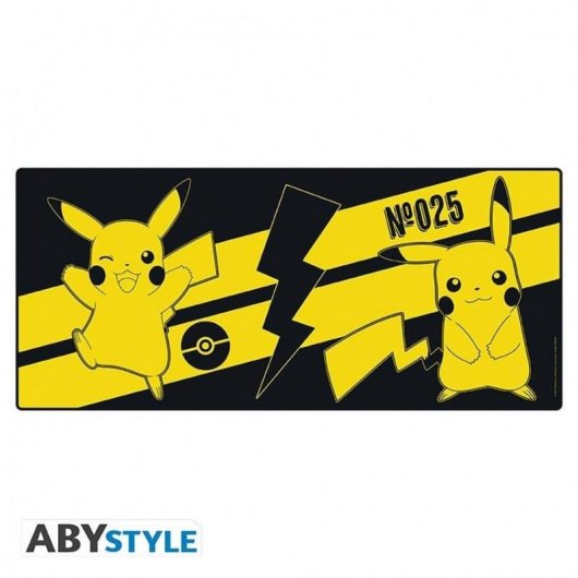 Mauspad ABYstyle Pokémon XXL 900 x 400 mm Schwarz und Gelb