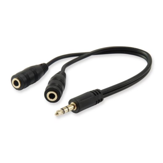 Audio-Splitter EQUIP 2x3.5mm auf 3.5mm Schwarz