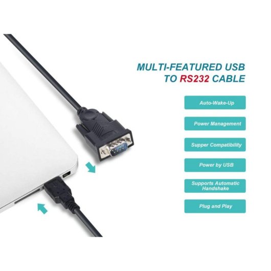 Cable Adaptador USB-A a Serie DB9 Equip 1,5 m Negro