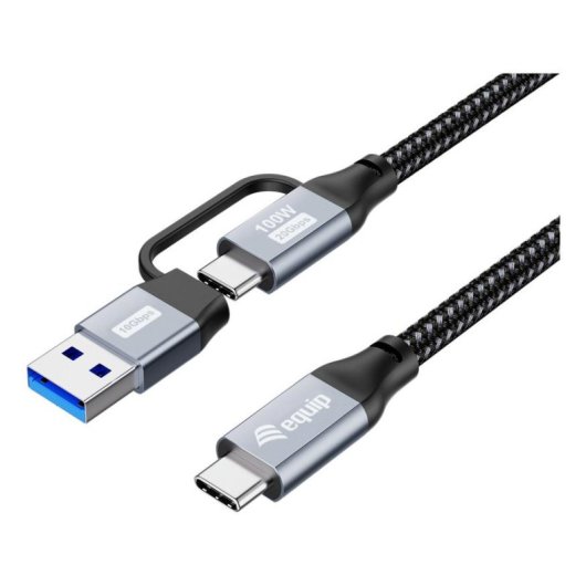 Cable USB Equip 1 m USB A/USB C a USB C 3.2 Gen 2x2 20 Gbit/s Negro