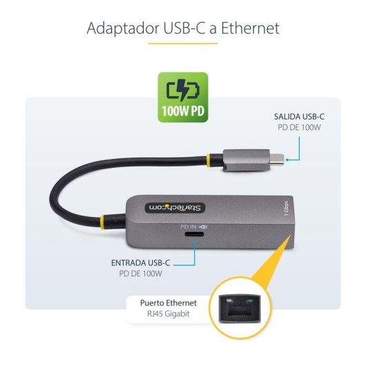 Netzwerkadapter USB-C zu Ethernet StarTech 1GbE PD 100W