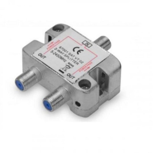 Divisor de señal para cable coaxial Digitus 2 vías F 5-2400 MHz metálico