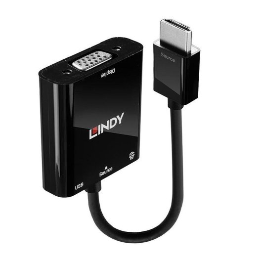 Adattatore video Lindy 0,1 m HDMI a VGA con audio