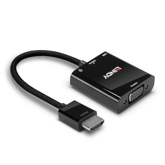 Adattatore video Lindy 0,1 m HDMI a VGA con audio
