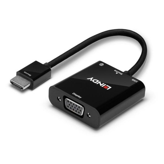 Adattatore video Lindy 0,1 m HDMI a VGA con audio