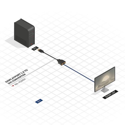 Adaptador de cable DisplayPort a DVI-D Lindy 41004 0,15 m Oro