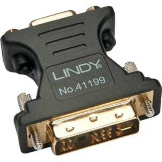 Adaptador de Video Lindy VGA a DVI-I Negro y Oro