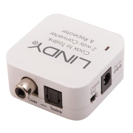 Cambiador de Género para Cables Lindy Toslink a RCA Blanco