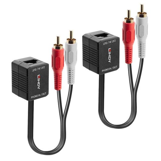 Trasmettitore AV Lindy 70460 100 m Cat5 Nero Rosso Bianco