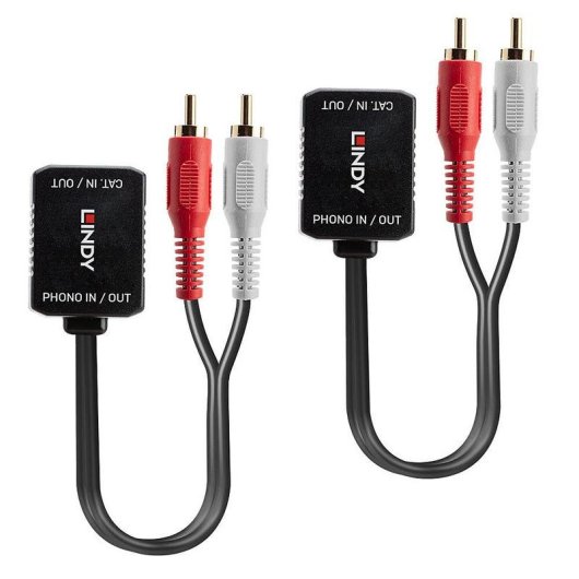 Trasmettitore AV Lindy 70460 100 m Cat5 Nero Rosso Bianco
