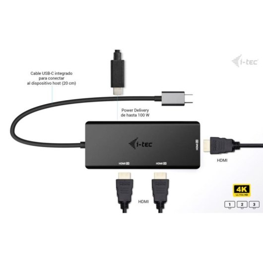 Adaptador Gráfico USB-C I-Tec Triple 4K HDMI 100W