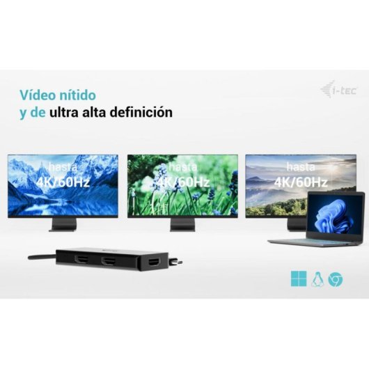 Adaptador Gráfico USB-C I-Tec Triple 4K HDMI 100W