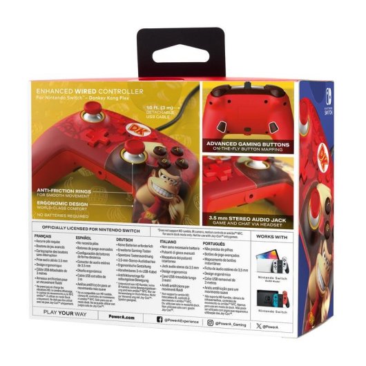 Mando PowerA Enhanced para Nintendo Switch y Switch OLED Rojo Alámbrico USB