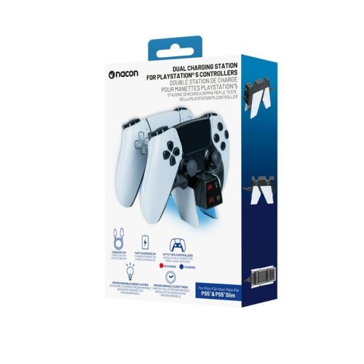 Dual-Ladegerät Nacon V4 für PlayStation 5 USB Kabel Schwarz Weiß