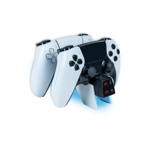Dual-Ladegerät Nacon V4 für PlayStation 5 USB Kabel Schwarz Weiß
