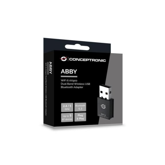 Netzwerkkarte Conceptronic ABBY26B USB 2.0 Wi-Fi 6 Dual Band 900 Mbit/s Bluetooth 5.3