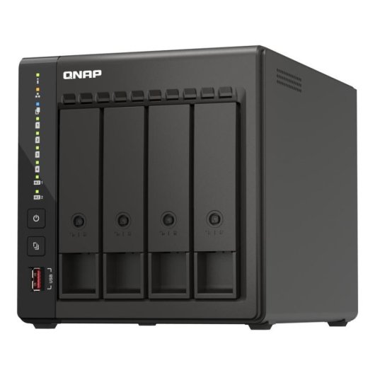 Servidor NAS QNAP TS-453E 8GB RAM Intel Celeron 4 bahías 2,5GbE HDMI M.2 NVMe