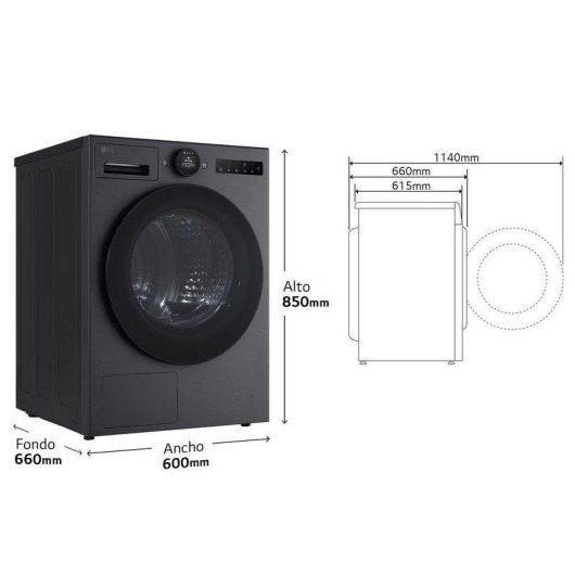 Secadora LG 9kg B RHX7009TBB con bomba de calor y WiFi ThinQ™