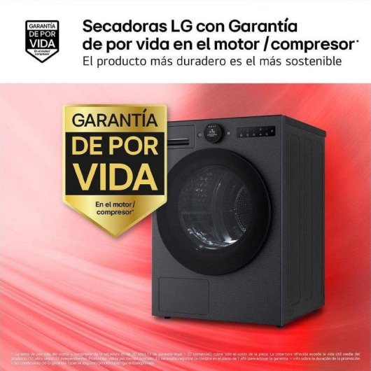 Secadora LG 9kg B RHX7009TBB con bomba de calor y WiFi ThinQ™