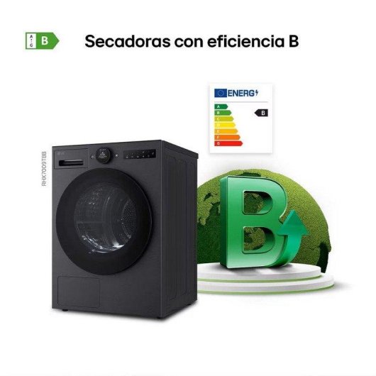 Secadora LG 9kg B RHX7009TBB con bomba de calor y WiFi ThinQ™