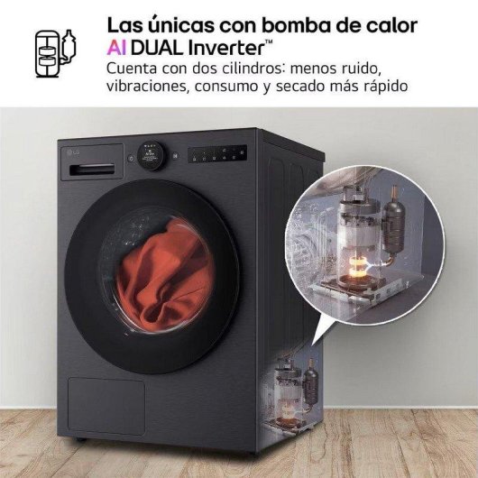 Secadora LG 9kg B RHX7009TBB con bomba de calor y WiFi ThinQ™