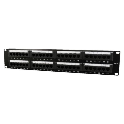 Patch-Panel Phasak 24 Ports Cat.6 1U für 19-Zoll-Rack