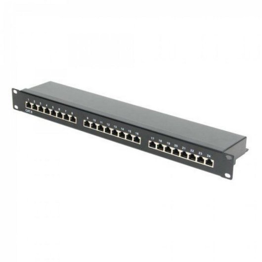 Patch-Panel Phasak 24 Ports Cat.6 1U für 19-Zoll-Rack