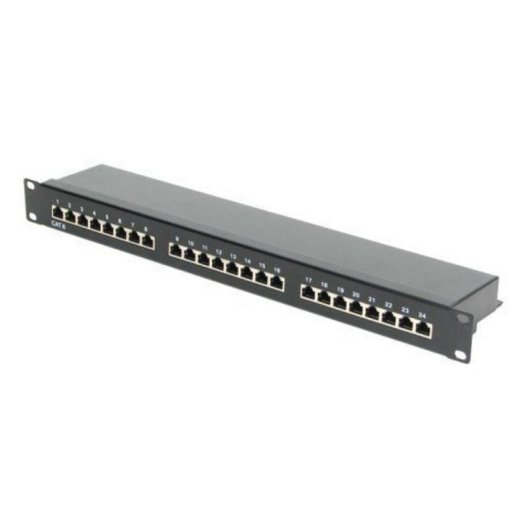 Patch-Panel Phasak 24 Ports Cat.6 1U für 19-Zoll-Rack