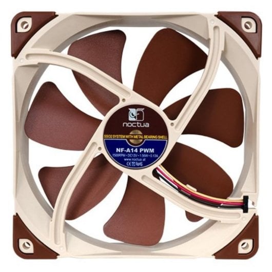 Refrigeração Ar Noctua 140mm NF-A14 PWM 300-1500 RPM Castanho