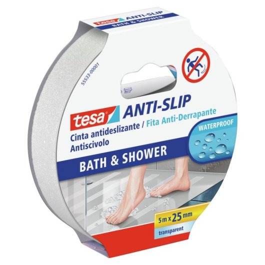 Fita Antiderrapante TESA 5m x 25mm Transparente PVC
