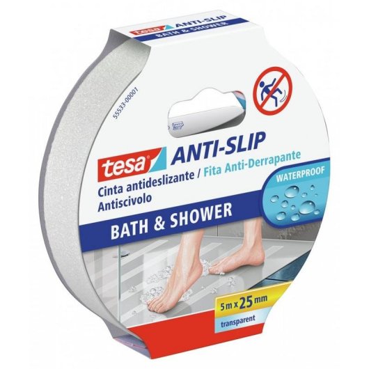 Fita Antiderrapante TESA 5m x 25mm Transparente PVC