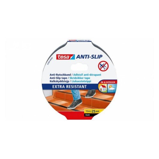 Cinta antideslizante para baño TESA 55589-00 Negro 25 mm